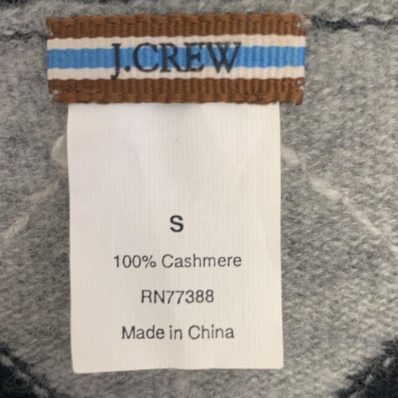 J crew argyle black, cream, and gray cashmere cardigan size small - Picture 5 of 7